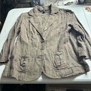 Vintage pinstripe brown blazer